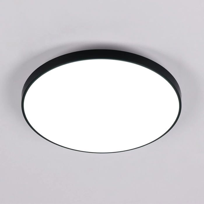 Plafonnier LED Rond moderne 24W 6500K-KAL-Blanc Froid IP54 Étanche 2700Lm pour Salle de Bain Salon Cuisine Chambre