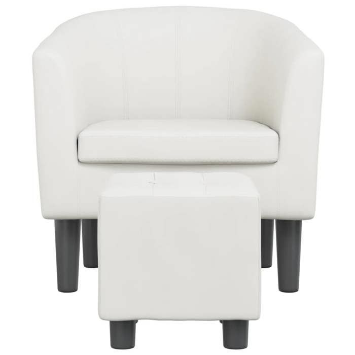 Fauteuil avec repose-pied - Fauteuil et chaise - blanc similicuir - (70x56x68 cm) k22nnE