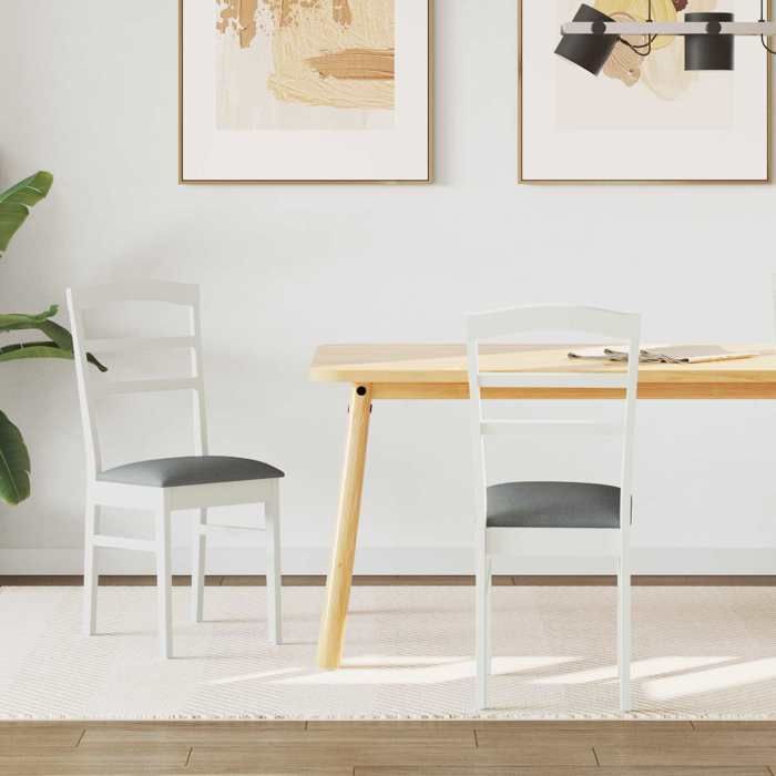 Chaise intérieure moderne vidaXL Fauteuil de salle à manger 2 pcs Blanc et Gris(3410）