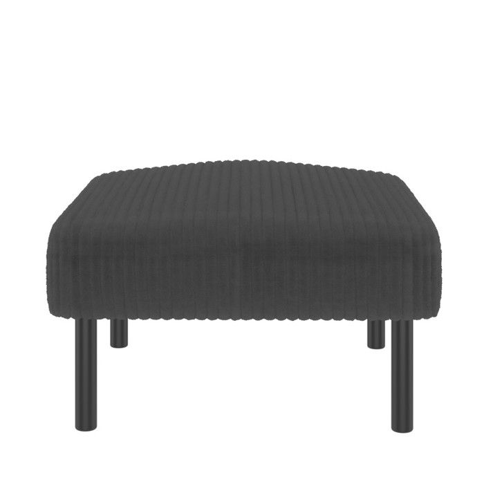 Tabouret repose-pied gris foncé 56x51x39 velours côtelé cadre métal polyvalent salon montage sans outils Tabouret repose-pied gris foncé 56x51x39 velours côtelé cadre métal polyvalent salon montage sans outils
