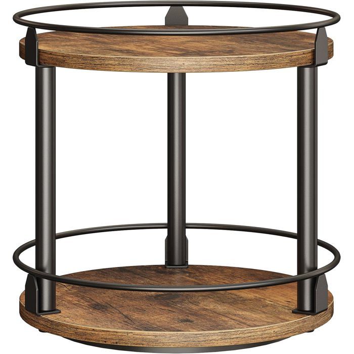 Étagère à Épices Organisateur Pivotant Plateau Rond à 2 Niveaux Plateau à Épices Rotatif pour comptoir de Cuisine Noir XSR22BR