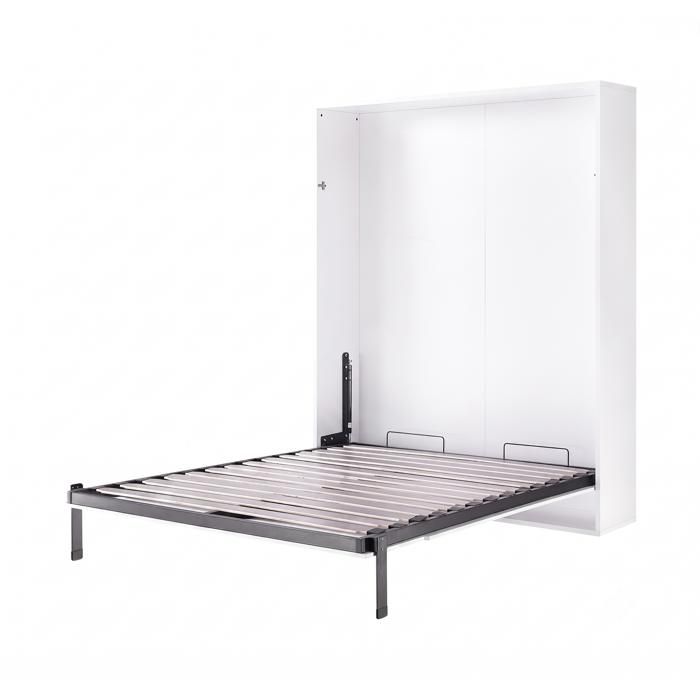 Lit mural escamotable blanc 160x200 cm - Armoire lit à ouverture manuelle - Sans matelas Lit mural escamotable blanc 160x200 cm - Armoire lit à ouverture manuelle - Sans matelas