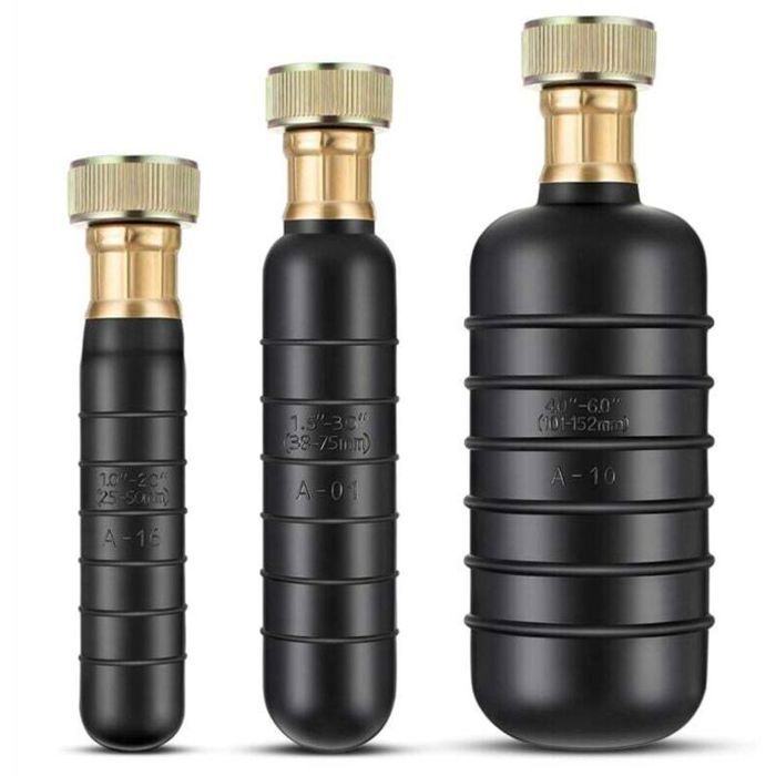 Kit de vessies de nettoyage pour déboucheur de canalisation – 3 vessies en caoutchouc – Compatible 1 à 6 pouces – Élimine les obstru