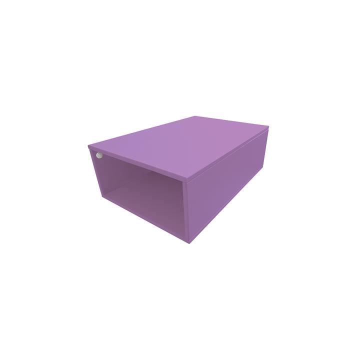 cube de rangement bois profondeur 75 cm - couleur - lilas