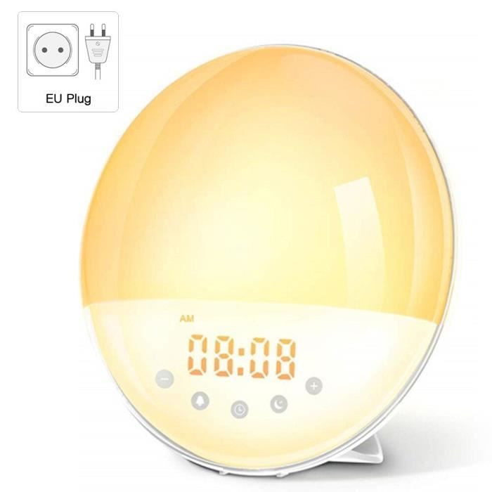 Réveil LCD Avec Coque En Silicone - Fonction Snooze Et Rétroéclairage - Pour Enfants Et Adultes - Bleu