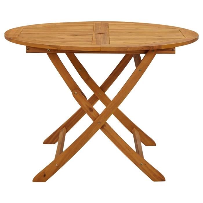 Akozon Table pliable de jardin 110 cm Bois dacacia massif - 7891450607917