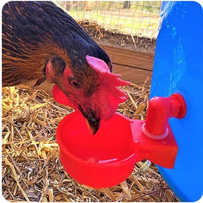 Comparer les prix de Fontaine automatique de volaille Lot de 4 abreuvoirs automatiques en plastique pour volaille avec fixation de tuyau pour