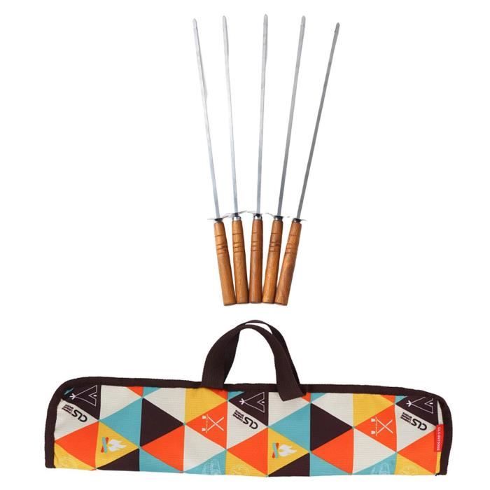 Brochettes BBQ En Acier Inox - Lot De 10 - 41cm - Réutilisables Avec Curseur Pratique