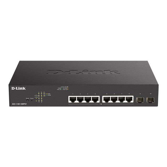 Switch D-Link DGS 1100-10MP V2 - Smart - 8x10/100/1000 PoE - 2xGigabit ...