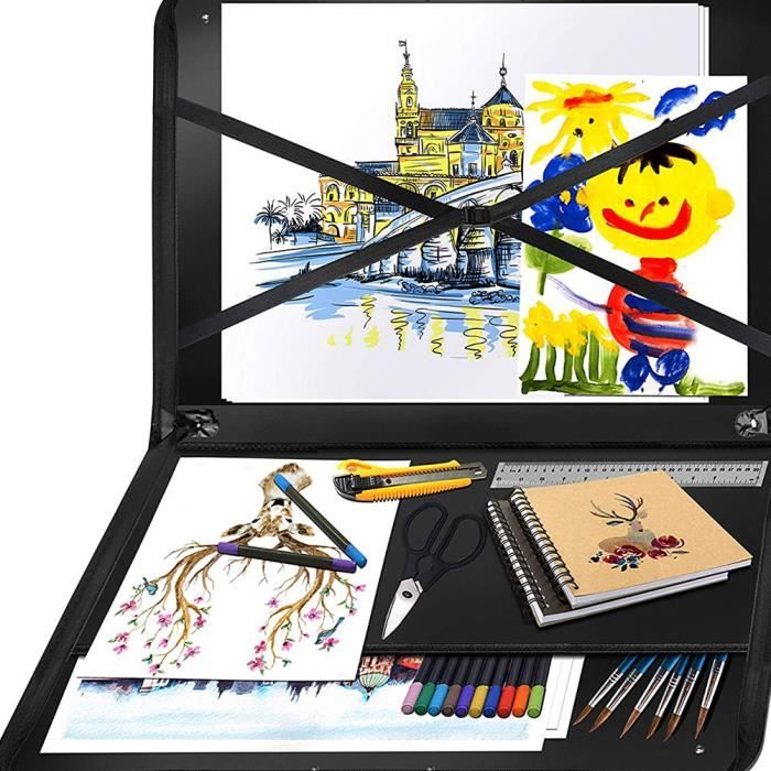 Grand sac d'art 4k pour dessin ensemble étanche portable kit d'art portfolio carnet de croquis sac outils fournitures d'art pour artiste peintre (couleur : taille A : taille unique Grand sac d'art 4k pour dessin ensemble étanche portable kit d'art portfolio carnet de croquis sac outils fournitures d'art pour artiste peintre (couleur : taille A : taille unique
