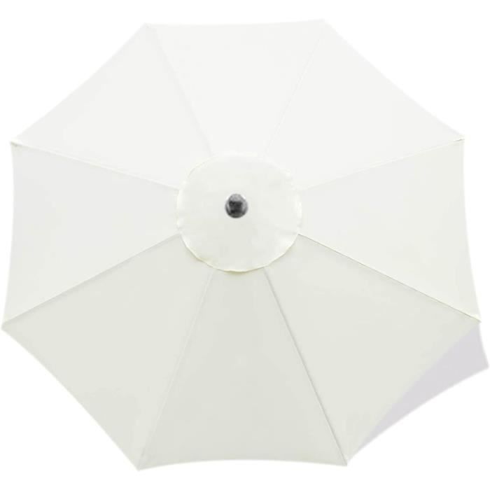 Anti-UV Toile De Rechange Pour Auvent De Parasol, 2m|2.7m|3.0m, Remplacement Toile De Parasol Déporté Pour 6/8 Baleines, Housse De Rechange De Parapluie Pour Terrasse/Jardin/Piscine(Color:Black,Size:2