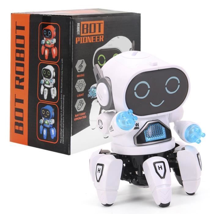blanc - Emo-Robot Intelligent, Capteur de Commande Vocale, Chant, Phtaline, Jouet Robot Répétiteur pour Enfan