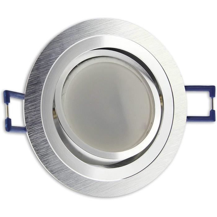 Spot Encastré Led Rond - Argent Brossé 1,2 Watts Blanc Chaud 230V ...