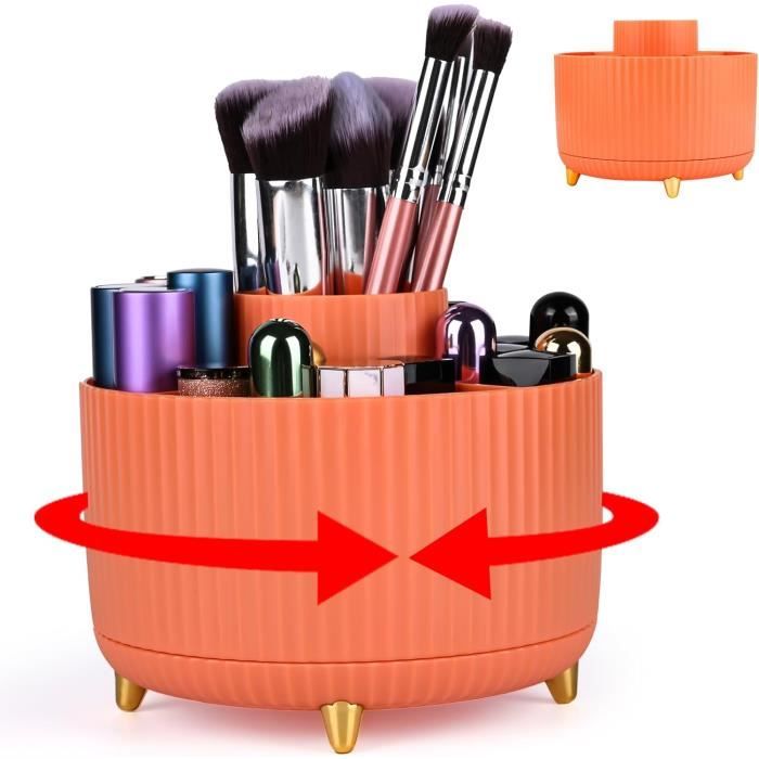 Organisateur Pinceaux Maquillage 360° Rotatif Avec Couvercle Anti-Poussière - Support Cosmétique Pratique Pour Pinceaux, Rouge à Lèvres Et Parfums Organisateur Pinceaux Maquillage 360° Rotatif Avec Couvercle Anti-Poussière - Support Cosmétique Pratique Pour Pinceaux, Rouge à Lèvres Et Parfums