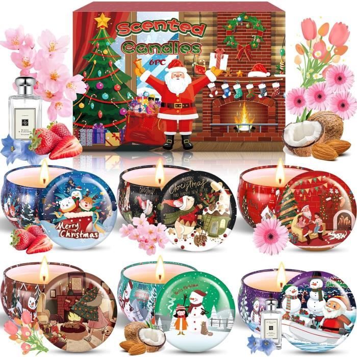 Lot De 6 Bougies Dorées Avec Motif Anges – Déco Noël Ou Autre Occasion