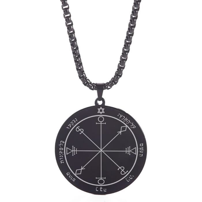Collier Pentagramme PROSTEEL - Acier Inox Plaqué Or - Chaîne 55cm - Pendentif Protection Arbre De Vie