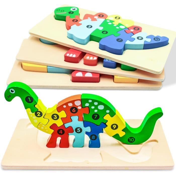 Puzzles En Bois Pour Les 1 2 3 4 Ans, Jouets Montessori Pour Les 1-4 ...