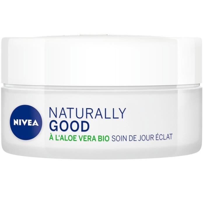 Crme visage hydratante NIVEA Aloe vera BIO Peaux normales Naturally Good -  Pack de 2x50ml - Cdiscount Au quotidien