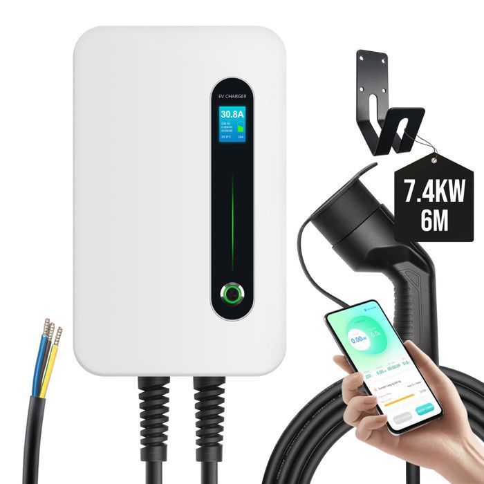 Vhbw Câble De Recharge Type 2 Vers Prise Euro F Compatible Avec DS 9 E-Tense 4x4 (360 PS) Voiture électrique - 1 Phase, 16 A, 3,5 KW, 3 M