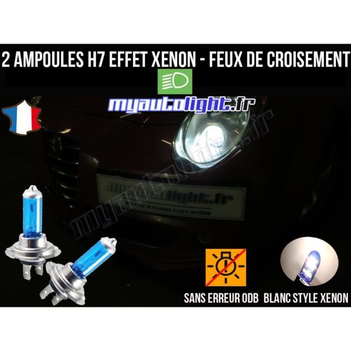 Pack ampoules H7 blanc xenon feux croisement-code pour ALFA ROMEO