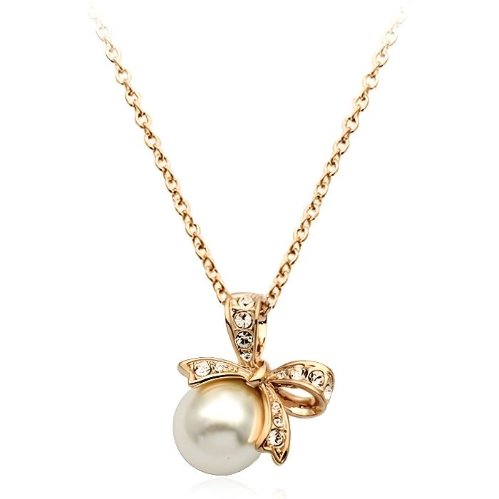 Collier femme Noeud en Plaqué OR 18 carats