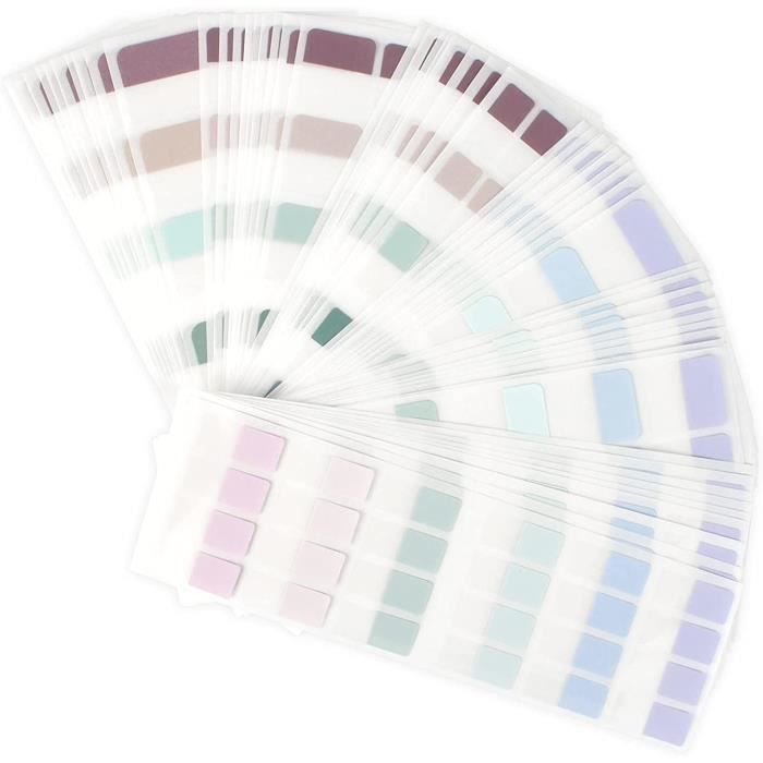 Lot De 8 Feuilles D'onglets Autocollants - Multicolores - Pour Carnets, Agendas, Planificateurs - Organisation Facile