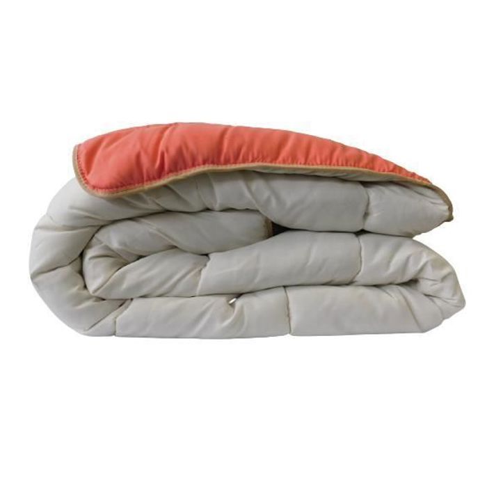 Couette tempérée Beige/Corail - 2 personnes 220 x 240 - MI SAISON - MORTREUX