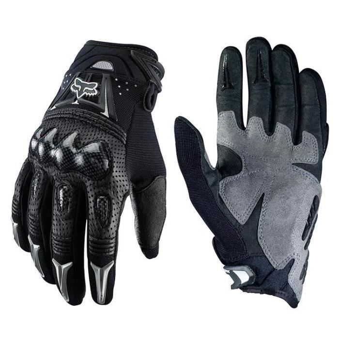 black-l) gants de course de motocross en fibre de carbone fox bomber -  Cdiscount Auto
