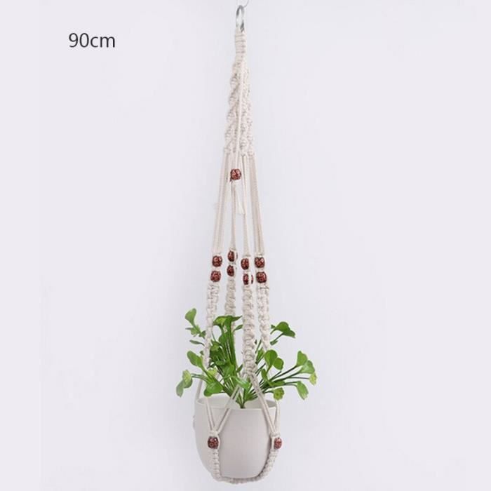 Panier Suspendu En Coton Tissé Main - Pour Fruits, Légumes, Déco - 25x31 Cm