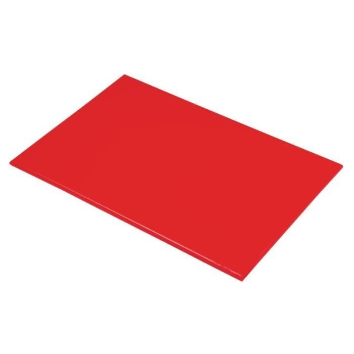 Planche à découper rouge 450 x 300 x 12 mm haute densité - Hygiplas