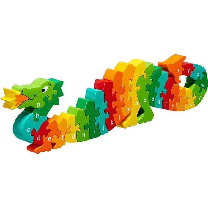 puzzle en bois dragon alphabet lanka kade cdiscount jeux jouets