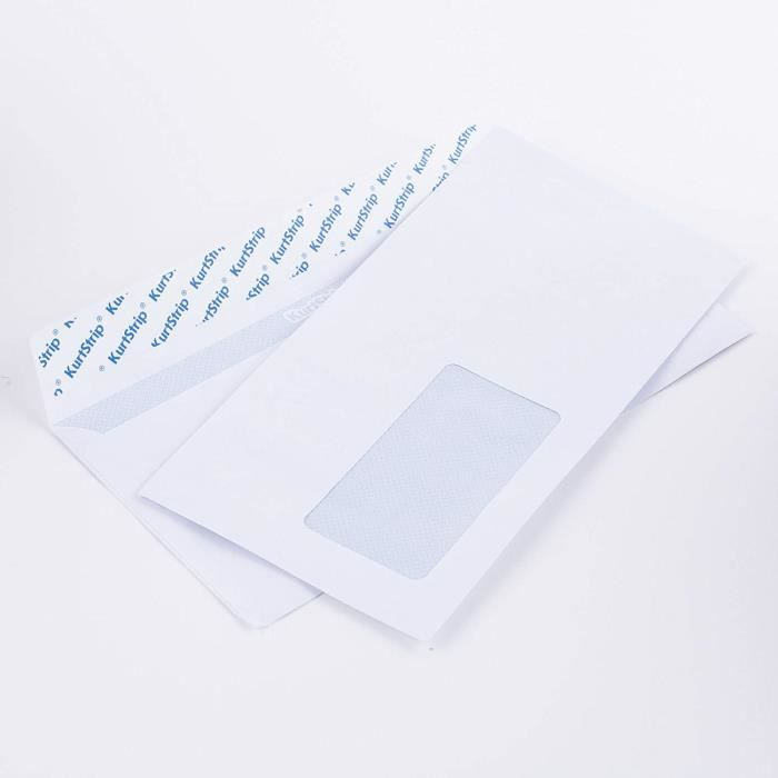 Paper24 Lot de 100 enveloppes DIN longues Blanc naturel avec doublure intérieure métallique Doré 110 x 220 mm Fermeture humide 