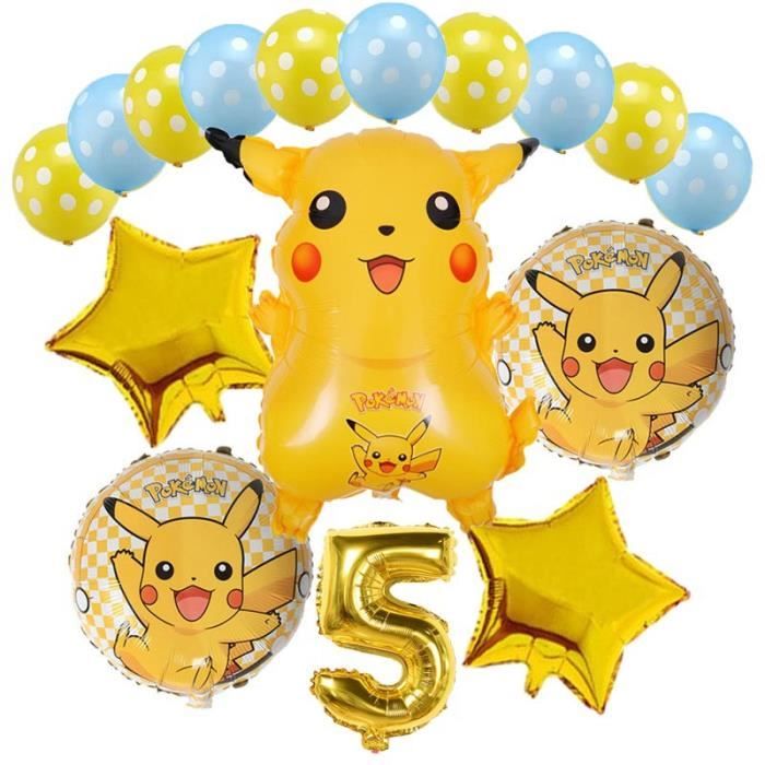 Ballon Anniversaire 5 Ans, Banderole Joyeux Anniversaire, Pokémon Pikachu  Balloon Fête d'anniversaire film d'aluminium Enfant Fête - Cdiscount Maison