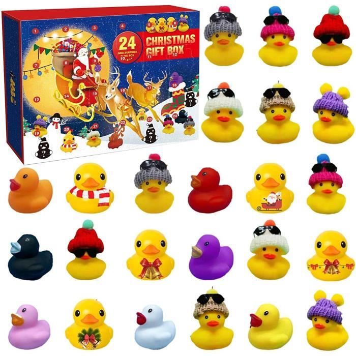 Lot de 24 petits canards en caoutchouc de Noël - Calendrier - Figurines d'animaux pour le bain, l'anniversaire, les festivités Lot de 24 petits canards en caoutchouc de Noël - Calendrier - Figurines d'animaux pour le bain, l'anniversaire, les festivités