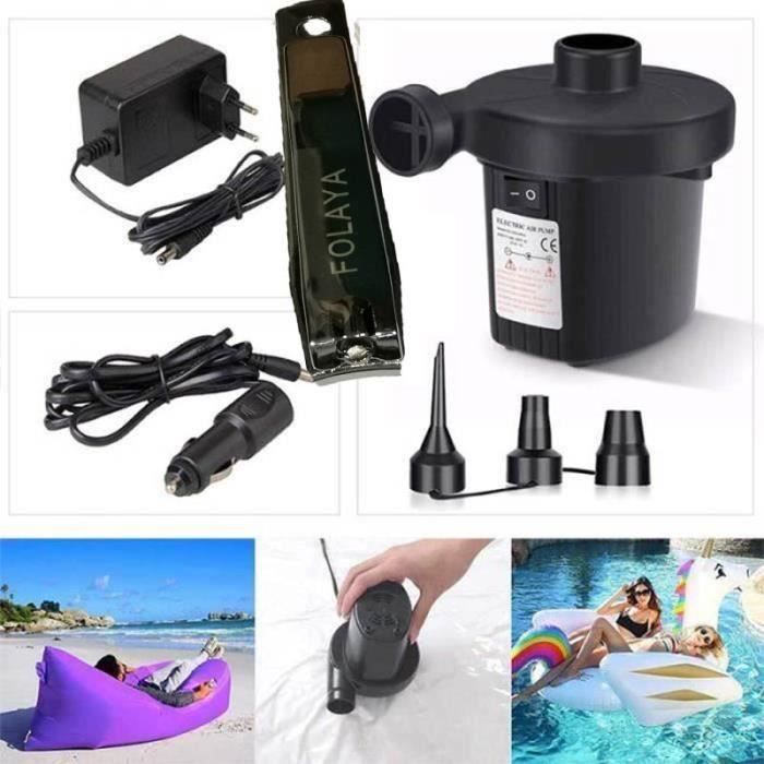 Pompe Électrique 2 En 1 Gonfleur/Dégonfleur 12V & 230V - 5000-6000Pa - Pour Matelas Gonflable, Bateau, Piscine, Anneau Natation + 3 Buses