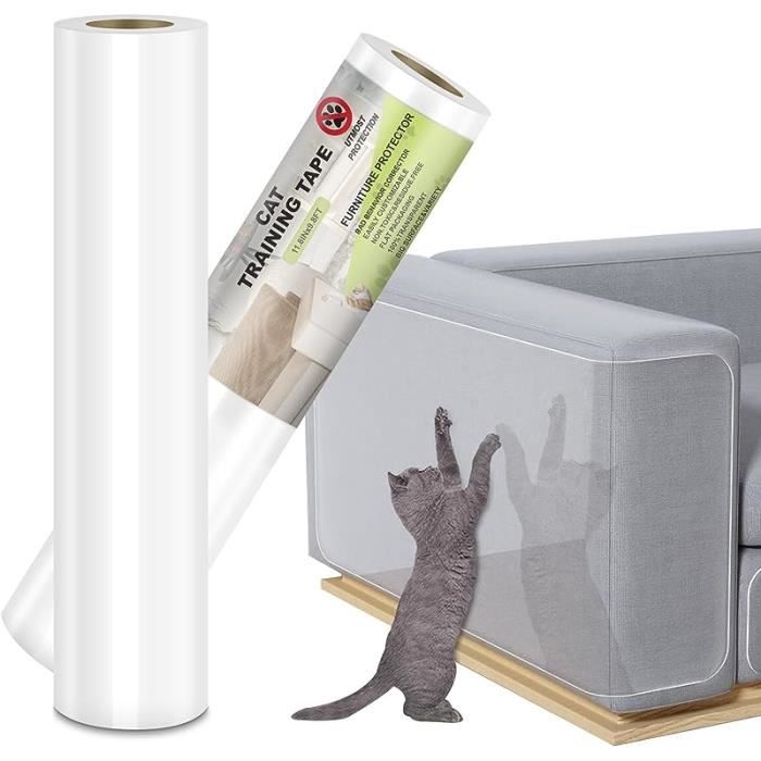 Meilleurs prix pour Protection Canapé Chat Anti Griffe 30cm x 3m, Transparent Protecteur de Rayure de Chat, pour Meubles Porte Mur Canapé Comptoirs