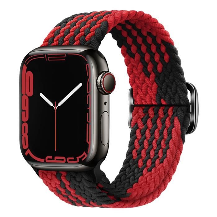 Bracelet pour Apple Watch 41mm 40mm 38 mm Nylon Tress noir