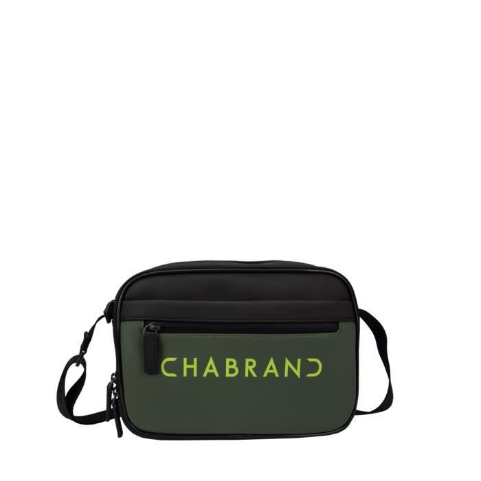 Sacoche zippée porté croisé Touch Bis Chabrand 17222150 Noir / Kaki Vert