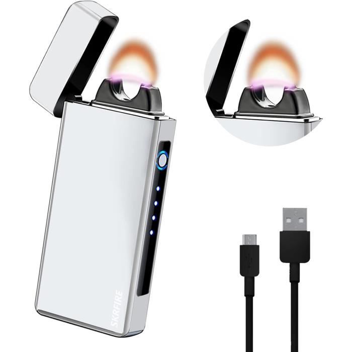 Briquet Tempête Briquet électrique Bistfy - Double Arc Plasma - Rechargeable USB - Étanche IP56 - Écran Numérique Briquet Plasma USB