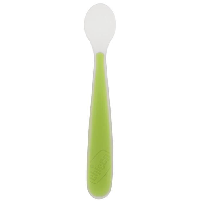 Cuillère souple en silicone CHICCO Ma première cuillère souple bout silicone 6m+ Vert pomme