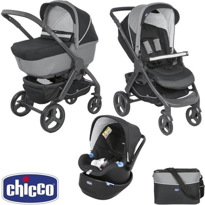 CHICCO Poussette combinée 3 en 1 TRIO STYLEGO UP Jet black - Cdiscount  Puériculture & Eveil bébé