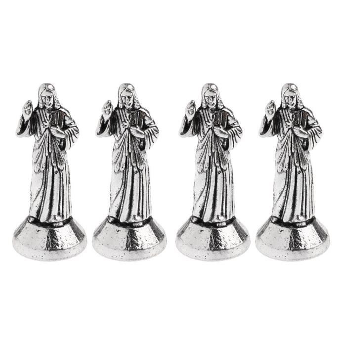 4x Mini Jésus Statue Religieuse Figurine Vintage Ornement Collection