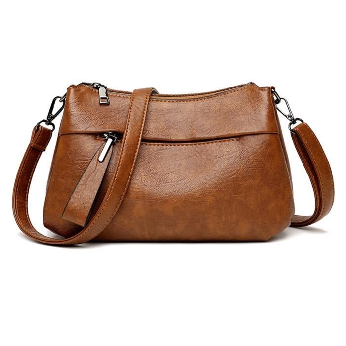 Sac Messager (bandoulière) Harve Benard En Cuir Daim Marron - Taille Large - Occasion - Belle Pièce