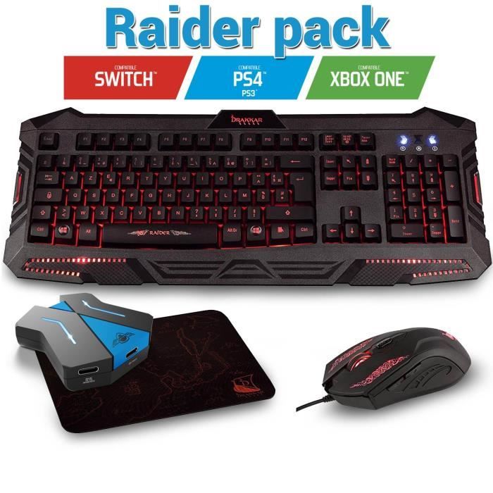 Pack Clavier Gamer 1 Main OOH 35 Touches et Souris Gaming LED RGB