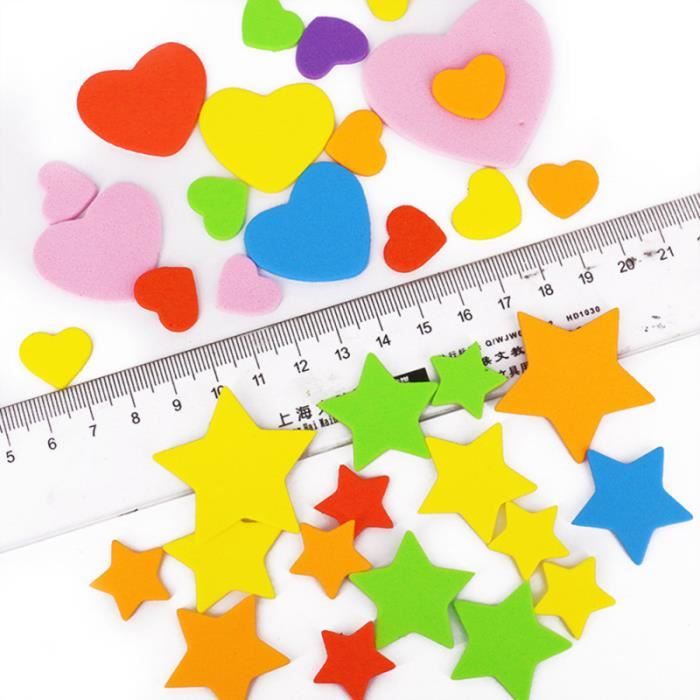 1000 Autocollants En Mousse EVA Multicolores - Formes Carrés, Ronds, Triangles - Pour Artisanat Enfants, DIY, Scrapbooking