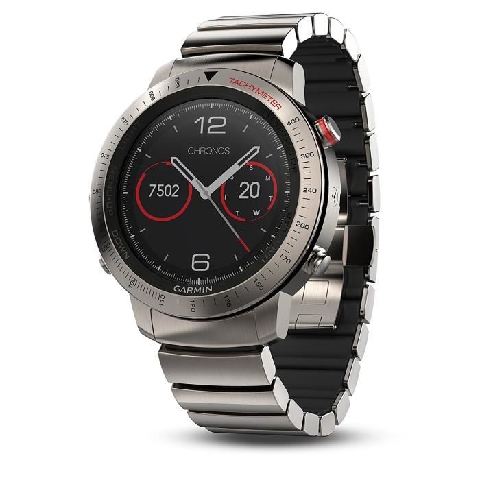 Garmin | Montre connectée Fenix \u200b\u200bChronos avec bande de montre hybride en  titane brossé - Cdiscount Téléphonie