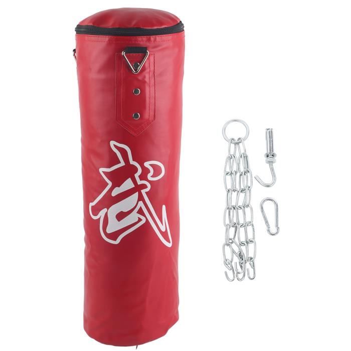 Sac De Frappe Vide – Tissu Oxford Avec Patch PU, Chaîne Métal, Pour Entraînement Boxe, Camping (rouge/vert)