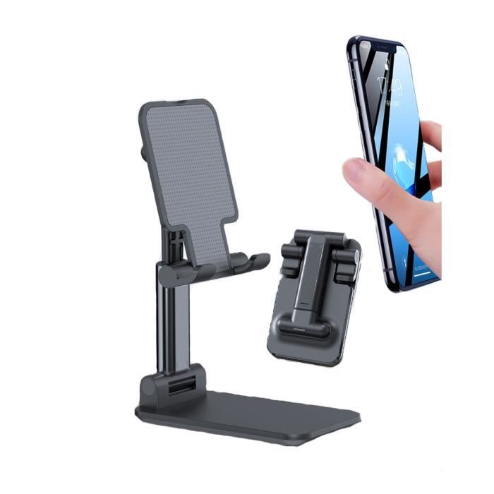 Support Téléphone Bureau Gritin - Réglable Et Pliable - Compatible IPhone, IPad, Samsung - Port De Charge Intégré