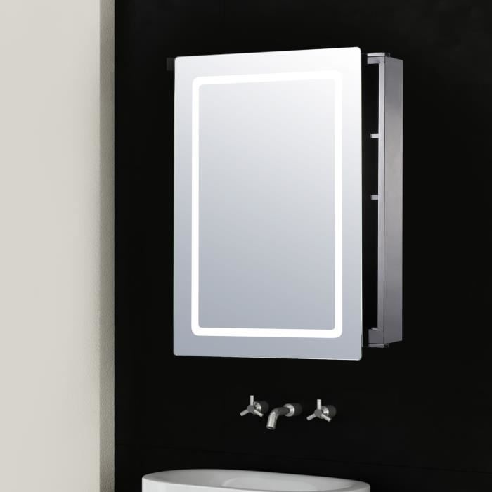 Miroir Lumineux Led Armoire Murale Design De Salle De Bain 2 En 1