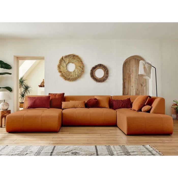 Canapé d'angle 7 places Tissu Design Panoramique